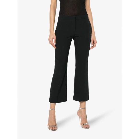 ALEXANDER MCQUEEN Black Kick Flare Cropped Trouser Pants NWT 31” Waist IT‎ 42 - Picture 1 of 6